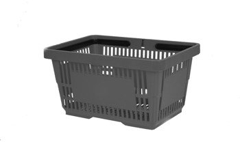 Koszyk sklepowy 22l z dwiema czarnymi rączkami RAL7016
