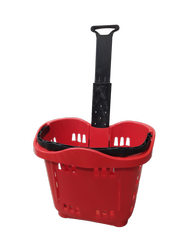 Koszyk sklepowy 43l z rączką teleskopową KOLORY