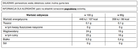 Lody Pomarańcza (Sorbet) Polski Lód - kuweta Pozzetti