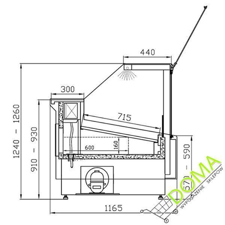 Witryna lada chłodnicza CARMEN WCh-8 LS-080 1490mm