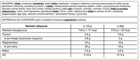 Lody Beza Krówka Polski Lód - kuweta Pozzetti