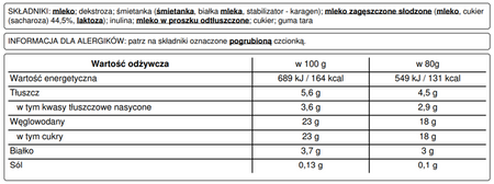 Lody Śmietanka - Mleczko w Tubce Polski Lód - kuweta Pozzetti