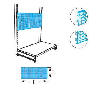 Tył perforowany (EURO) plecy regału H400 L1250