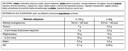 Lody Mleczna Czekolada Polski Lód - kuweta Pozzetti