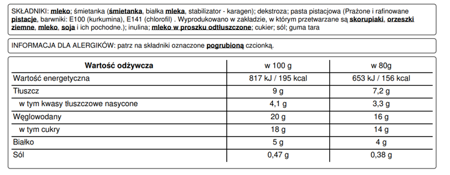 Lody Pistacja Polski Lód - kuweta Pozzetti