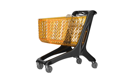 Wózek sklepowy Rabtrolley MIDI Eko 160L - pomarańczowy